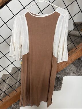 orange creek Brown and White Midi Dress